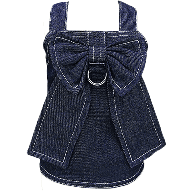 Dinheiro Vestidos para perros pequeños Ropa de niña Vestido de mezclilla para perros Faldas para cachorros Vestido de mezclilla con lazo de verano para perros