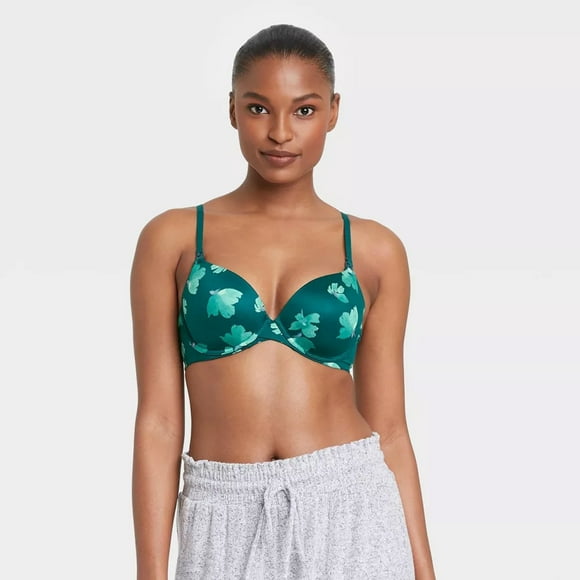 Women's Nursing Full Coverage T-Shirt Bra, Auden, Teal Butterfly, 40D