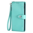 thumbnail image 2 of Wallet Case for Google Pixel 9 / Pixel 9 Pro 6.3-inch, Litchi Leather Flip Zipper Purse Cover with Card Holder, Detachable Wristlet, Kickstand Shockproof Protective Phone Case,Lake blue, 2 of 9