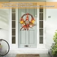 thumbnail image 3 of Fall Gnome Wreath - Autumn Harvest Decor with Plaid Bow, Sunflowers, and Leaves for Front Door, 3 of 4