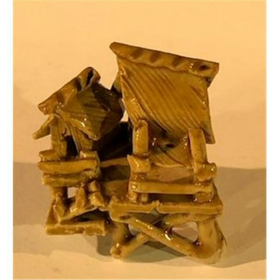 Bonsai Boy e3424 2 in. Miniature Ceramic Figurine - Glazed Water Pavilion