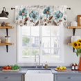 thumbnail image 2 of 2 Pack Blue Broccoli Valance for Window Farmhouse Rustic Floral Retro Victorian Style Kitchen Valance Rod Pocket Short Curtain Topper Decorative Window Treatment for Living Room Bedroom 60"x18", 2 of 8