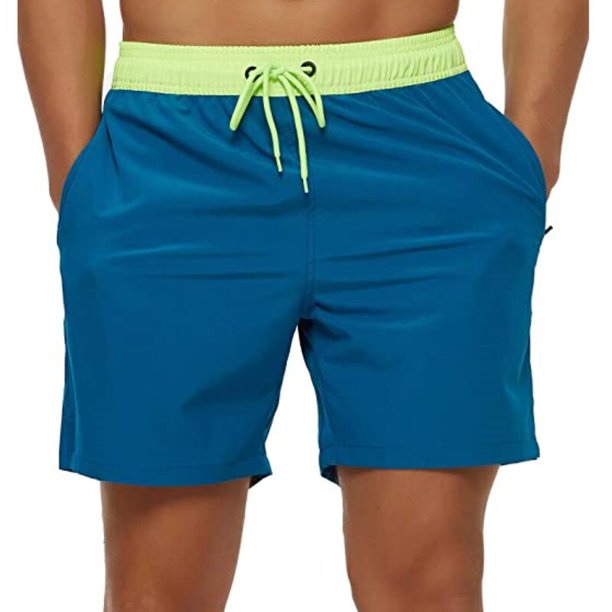 Pantalones cortos de playa para hombre, bañador con cierre elástico, secado rápido, bolsillos con cremallera Fivean unisex