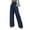 Black, variant on Maean Loose Pants for Women Summer Cotton Linen Elastic Waist Bowknot Belted Wide Leg Trousers with Pockets