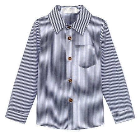 

Fesfesfes Kids Dressy Shirts for Boys Back-to-School Blouse Shirts Toddler Long Sleeve Shirts Elegant Turndown Collar Shirt