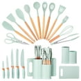 thumbnail image 1 of HEESEM 19pcs Silicone Kitchen Utensil Set, Heat-Resistant Non-Stick Easy Cooking Cleaning Home Light-Green, 1 of 10