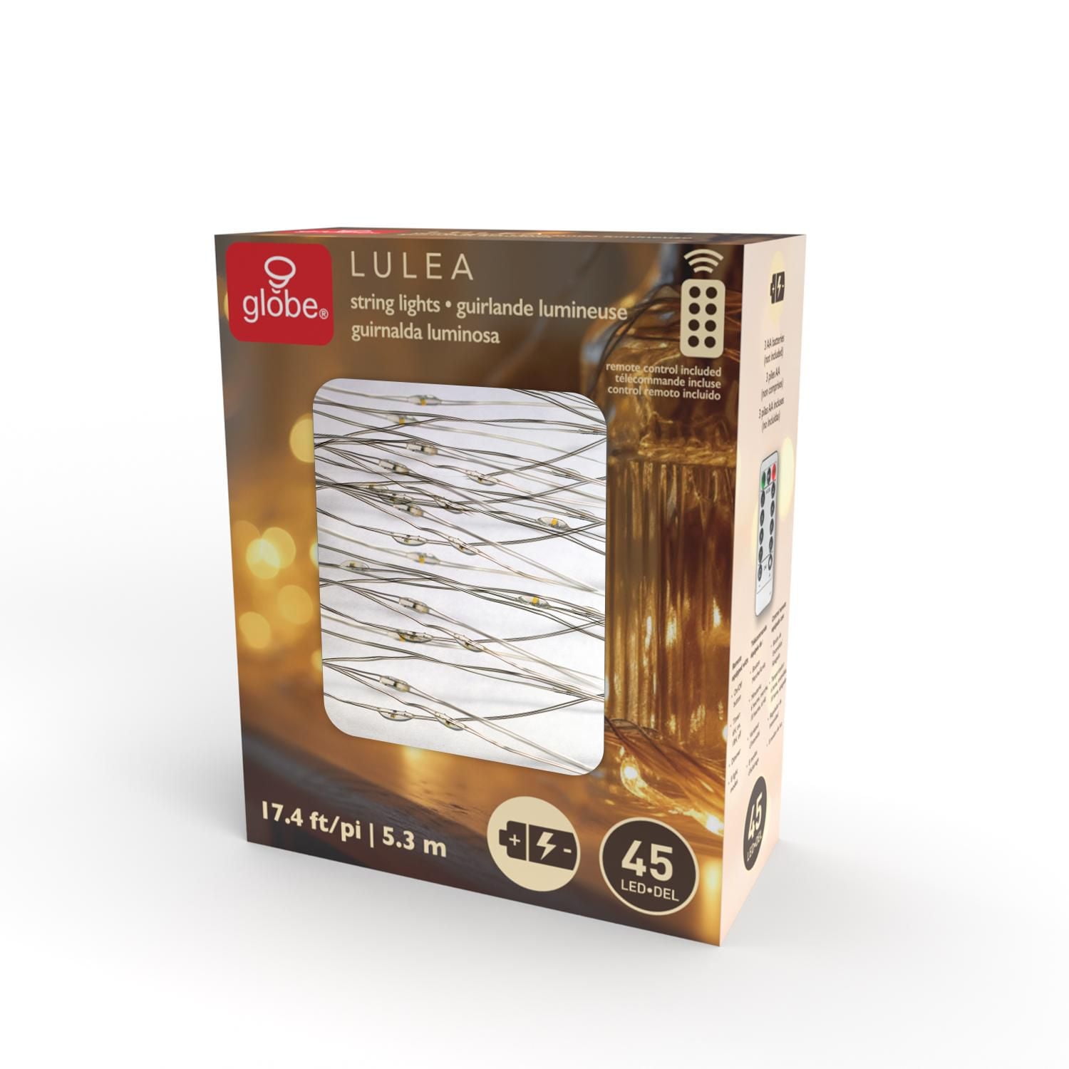 17ft Silver Wire Indoor Battery Operated 45 LED Integrated Fairy String Lights, LED Integrated Fairy String Lights