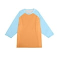 thumbnail image 6 of 3/4 Sleeve Mens Casual Raglan Jersey Baseball Tee Shirt Orange XL, 6 of 7