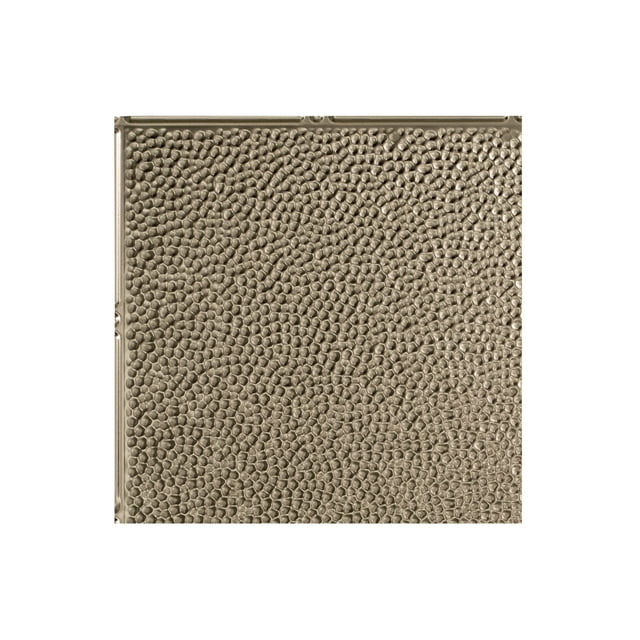 Fasade Easy Installation Border Fill Brushed Nickel Glue Up Ceiling Tile/ Ceiling Panel (12" X 12" Sample)