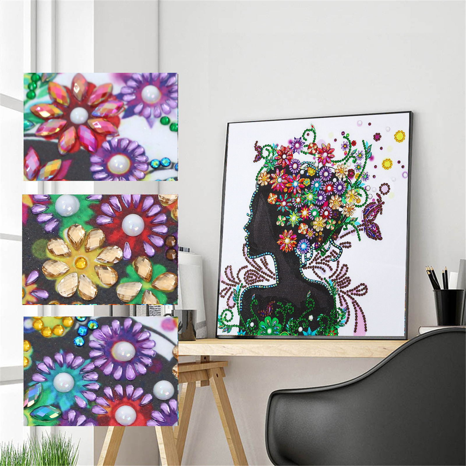 Partial Drill Special Shaped Diamond Painting Flower Cross Stitch 5D DIY Kits 