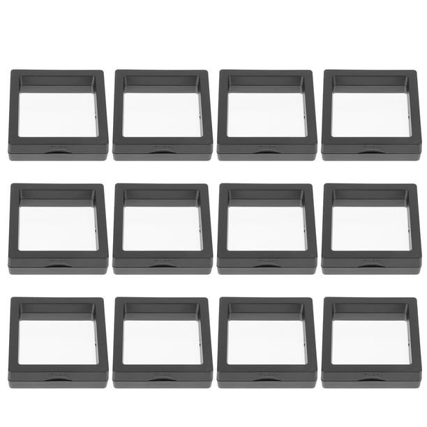 FELTECHELECTR 20 cajas de colección de monedas, estuches de almacenamiento portátiles, caja de exhibición de muestras (negro)