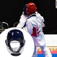 thumbnail image 1 of Casco de karate Casco de boxeo Transpirable con máscara Equipo de cabeza de taekwondo suave Equipo de protección para hombres y mujeres de lucha de XL azul shamjiam Casco de kárate, 1 of 8