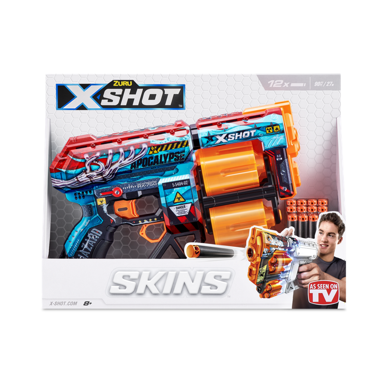 XSHOT Skins Dread Dart Blaster (12 Darts) by ZURU, For Ages 8+