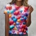 thumbnail image 2 of Valentines Shirts for Women Heart Graphic Tie Dye Tees Short Sleeve Round Neck Tops Cute Valentines Tops Spring Outfits for Women 2026, 2 of 5
