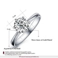 thumbnail image 6 of Yoursfs 2Ct Engagement Promise Rings Anniversary Bands For Women White Gold Plated Classic 6-Prong Setting Round Cut CZ Solitaire Rings (Size 7), 6 of 7