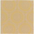 thumbnail image 1 of Unique Loom Botanical Collection Floral Abstract Transitional Indoor and Outdoor Flatweave Square Rug, 6 Feet, Yellow/Beige, 1 of 1