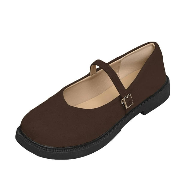Flat Shoes for Women, Versatile Loafers with Buckle and Low-Cut Style