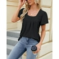 thumbnail image 3 of Womens Tops for Summer Ruffle Sleeve Tunic Blouse Pleated Flowy Dressy Casual Shirts Shermie, 3 of 6
