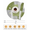 thumbnail image 6 of 15 Inch Round Placemats Set of 6, Sage Green Abstract Non Slip Heat Insulation PP Table Mats, Grey Geometric Oil Painting Vintage Washable Place Mats for Kitchen Dining Party Table Decor, 6 of 7