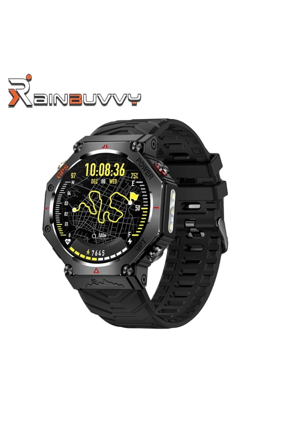 KC91 Smart Watch 1.39 inch GPS Track 3ATM Waterproof iOS9.0/Android 4.4 Health Monitoring Flashlight Function Message Notification Smart Sports Watch