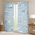 thumbnail image 3 of Feelyou Kawaii Streamship Aircraft Black Out Curtains, Cute Truck Car Curtains Pack of 2 (42x63 Each), Blue Cartoon Vehicle Bedroom Curtains, Window Curtains Home Decor, 3 of 7