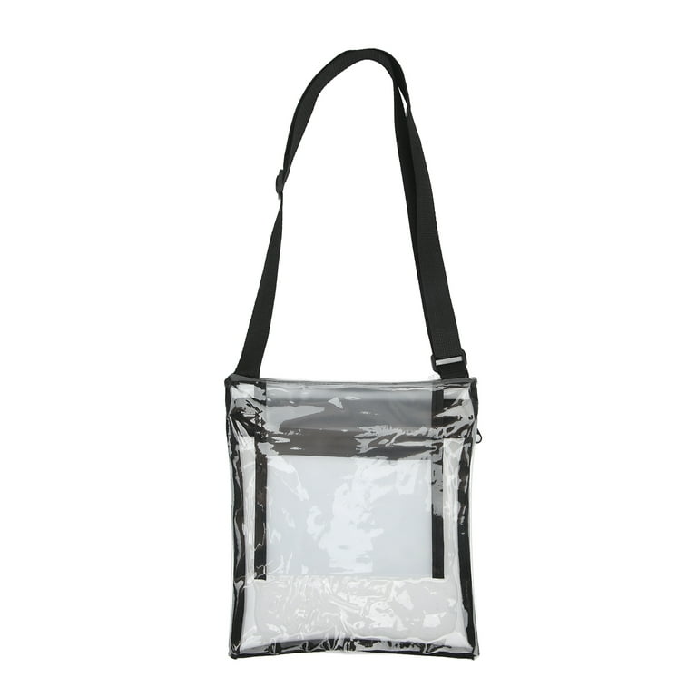 Vorspack Clear Purse TPU Clear Bag Stadium Approved Clear Crossbody Bag  with Inner Pocket for Sport Event Concert Black