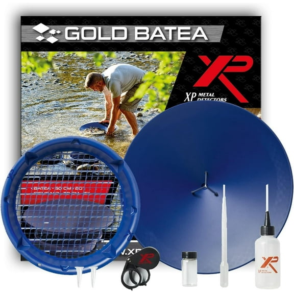 XP METAL DETECTORS Gold Batea Kit - Unique Plastic batea with Material defragmenter, Ideal for Gold Prospecting - with XP Gold Classifiers, Batea and Gold Accessories (GP-BATEA-KIT)
