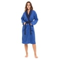 thumbnail image 3 of Women’s 100% Terry Cotton Bathrobe Toweling Dressing Gown Robe Two Tone BueNavy, 3 of 6
