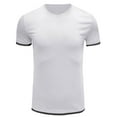 thumbnail image 3 of Men's Casual Button-down Shirts Men's Short-sleeved Round Neck Slimming T-shirt Fashion Casual Solid Slimming Top Short-sleeved Casual Sports Daily Top Blouse Office Shirts for Men Lighting Deals, 3 of 5