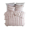 thumbnail image 4 of 3 Piece Queen Comforter Set with Vertical Stripes Pattern White and Pink, 4 of 5