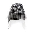 thumbnail image 2 of Poly-Wool Fur Trimmed Soft Warm Trooper Hat - Houndstooth, 2 of 2