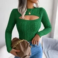 thumbnail image 2 of Suéter de manga larga con giro hueco de moda europea y estadounidense de otoño invierno 2024 Amazon estalló en ropa de mujer, 2 of 5