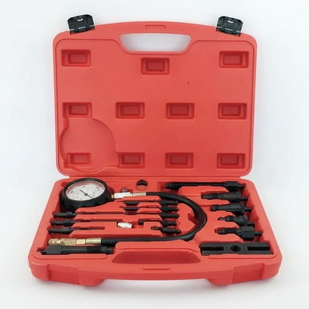 Diesel Engine Compression Tester VicTsing 16 PCS Diesel Engine Compression Gauge Tester Cylinder Pressure Test Set Kit For Auto Tractor Semi With Case ()