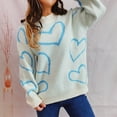 thumbnail image 5 of Bjutir Valentines Day Women Tops Fashion Love Pattern Sweater Round Neck Long Sleeve Knitted Pullover Sweater, 5 of 8
