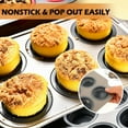 thumbnail image 3 of Silicone Muffin Pan, 12 Cups Collapsible Silicone Egg Bites Cupcake Pan with Metal Frame, Muffin Tins Easy to Pop Nonstick Muffin Tray with Spatula Set of 3, Oven and Dishwasher Safe, 3 of 7