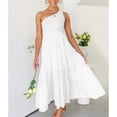 thumbnail image 4 of Vestido de un hombro NikouMX, Vestidos Maxi Fluidos de Fiesta Bohemia de Verano para mujer, Características Líderes de clase, 4 of 6