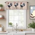 thumbnail image 2 of Farmhouse Valance Curtain Early Rooster Animals Pink Floral Retro Border Linen Window Valances Rod Pocket Short Curtains Window Treatments for Kitchen Bedroom Bathroom Laundry 56" x 16", 2 of 9