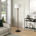 thumbnail image 2 of Evelyn&Zoe Delaney 66" Tall Floor Lamp with Fabric Shade in Rustic Oak/Blackened Bronze, 2 of 5