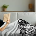 thumbnail image 3 of Swan Soft Flannel Fleece Blanket, Black Swans Couple Swimming in Abstract Waves with Swirling Blooming Flowers Pattern, Cozy Plush for Indoor and Outdoor Use, 60" x 80", Black White, by Ambesonne, 3 of 5