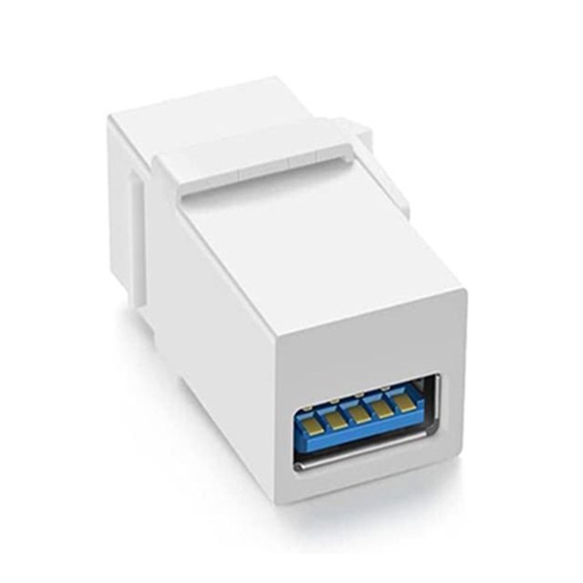 Insertos De Conector Keystone Usb 3.0 USB 3.0 Keystone Jack inserta adaptador de conector hembra a hembra (blanco) Ndcxsfigh Para estrenar