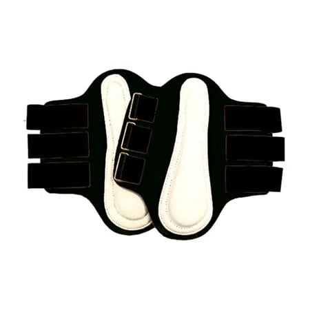 Intrepid International Splint Boots with White Leather Patches, Large, Black