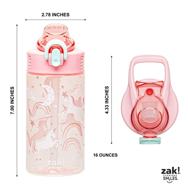 Zak Designs PJ Masks Kids Water Bottle - 16 Oz, BPA-Free Plastic, Leak-Proof Spout With Cover, Built-In Loop (Catboy, Owlette, Gekko)