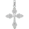 thumbnail image 3 of 14K White Gold Filigree Cross Pendant Made In United States k9573w, 3 of 5