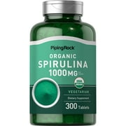 Organic Spirulina Tablets |  1000mg | 300 Count | Vegetarian, Non-GMO, Gluten Free Supplement | By Piping Rock