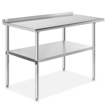 

Gridmann NSF Stainless Steel Commercial Kitchen Prep & Work Table with Backsplash 48-Inch x 24-Inch