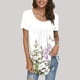 thumbnail image 1 of Fiudx Camisas para Mujer Blusa Holgada de Manga Corta con Cuello Redondo Informal Estampada a La Moda para Mujer, 1 of 6