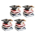 thumbnail image 5 of 4 adornos decorativos para tartas con forma de libro, adornos para tartas para cumpleaños de graduación, 5 of 5