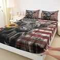 thumbnail image 3 of Castle Fairy Farm Highland Cattle Twin Sheet Sets 3pcs for Boys Girls,Vintage American Flag Twin Fitted Sheet Microfiber,Chic Floral Sunflower Breathable Flat Sheet,Microfiber Bedroom Decor, 3 of 7