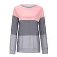 thumbnail image 4 of MIDCKE Womens Color Block Printed Sweatshirts Casual Long Sleeve Pullover Tops Oversized T Shirts(Z#01-Pink,M), 4 of 4