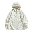 thumbnail image 1 of RXIRUCGD Costume de Protection Solaire pour Hommes Veste Décontractée à Manches Longues avec Capuche, Blanc, Taille : L, 1 of 5